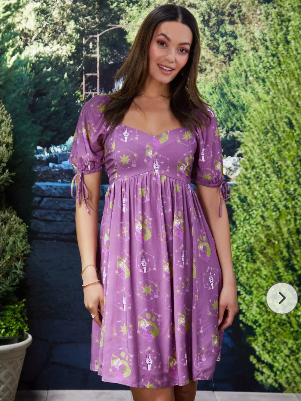 Rapunzel Short Sleeve Empire-Waist Dress